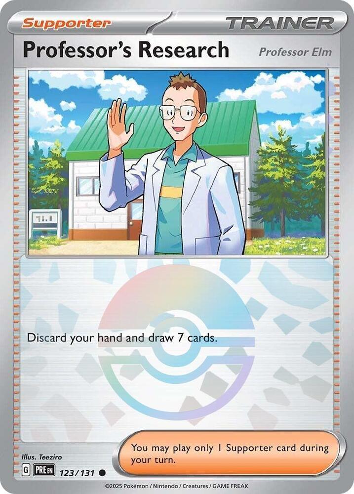 Professor's Research (123/131) [Professor Elm] (Poke Ball Pattern) [Scarlet & Violet: Prismatic Evolutions] (Online Only)