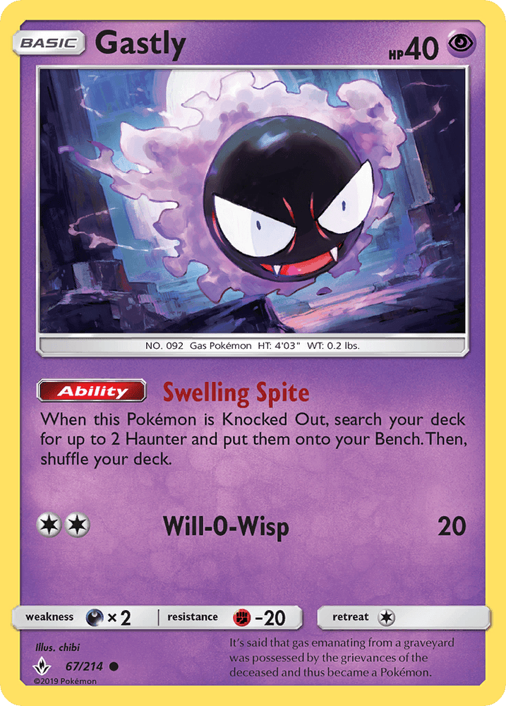 Gastly (67/214) [Sun & Moon: Unbroken Bonds] (Online Only)