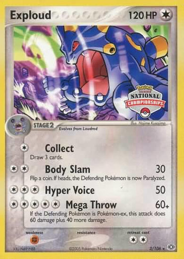 Exploud (3/106) (National Championship Promo) [EX: Emerald] (Online Only)