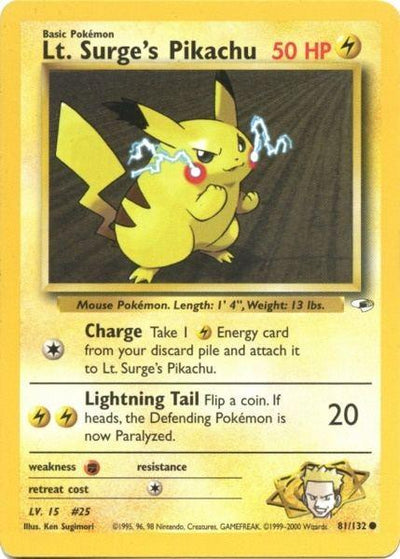 Lt. Surge's Pikachu (81/132) [Gym Heroes Unlimited] (Online Only)
