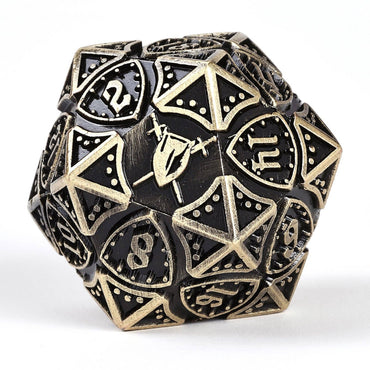 Solid Metal Fighter Class RPG Dice Set - Ancient Bronze (ONLINE ORDER ONLY)