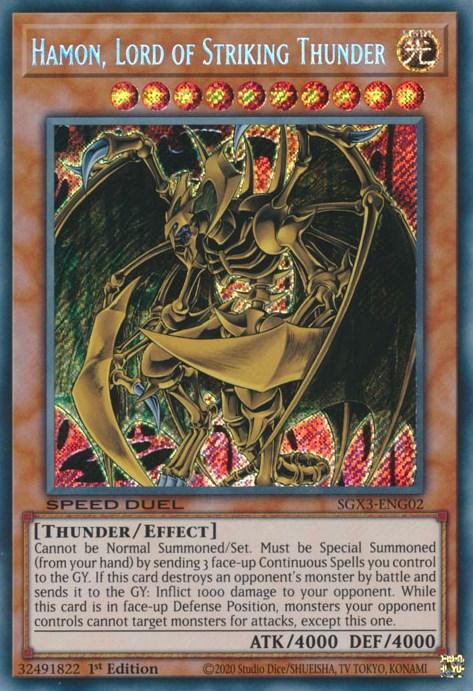 Hamon, Lord of Striking Thunder [SGX3-ENG02] Secret Rare (ONLINE ORDER ONLY)