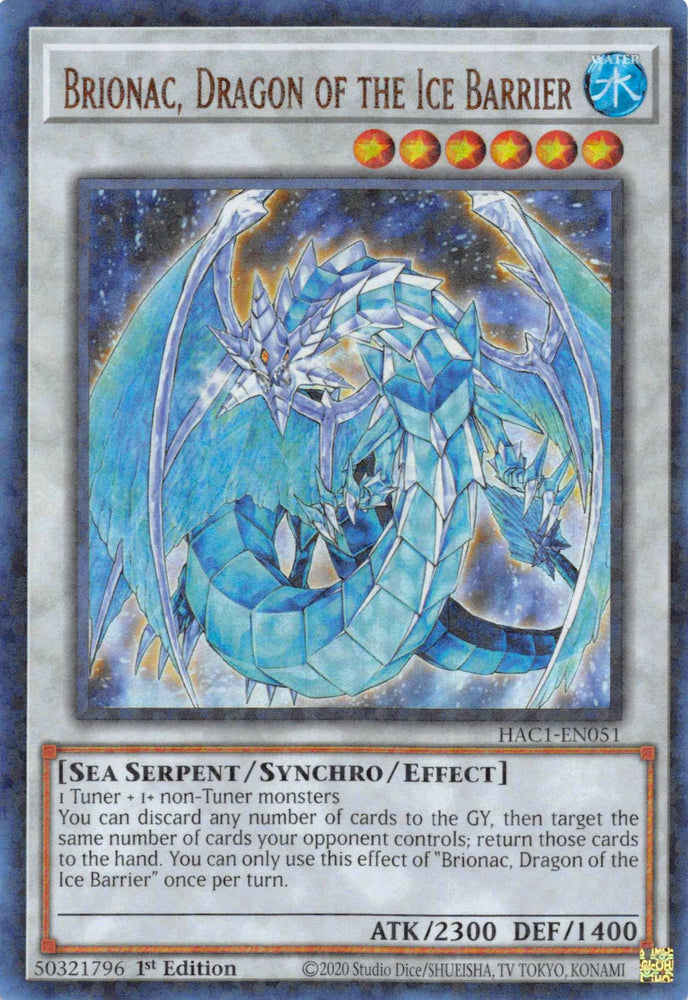 Brionac, Dragon of the Ice Barrier (Duel Terminal) [HAC1-EN051] Parallel Rare (ONLINE ORDER ONLY)