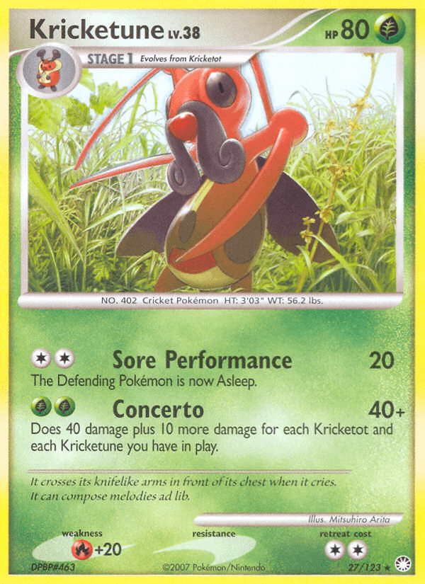 Kricketune (27/123) [Diamond & Pearl: Mysterious Treasures] (Online Only)
