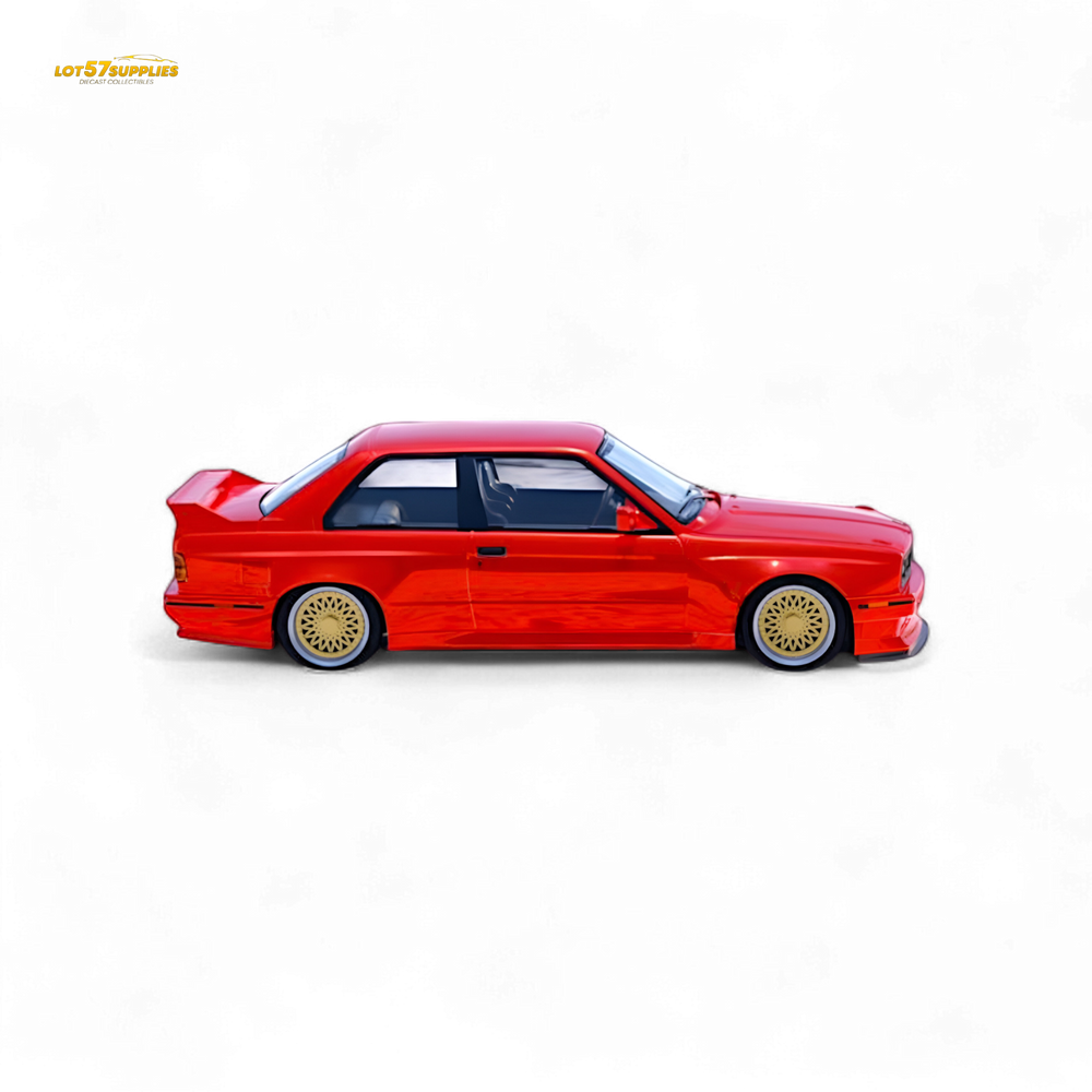 DCM BMW M3 E30 in Red - Gold Wheels 1:64 (ONLINE ORDER ONLY)