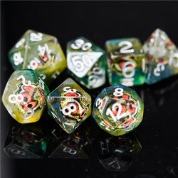 Reptile Green Demon Eye Dragon Eye Dice 7-Dice Set Resin Dungeons and Dragons Dice (Online Only)
