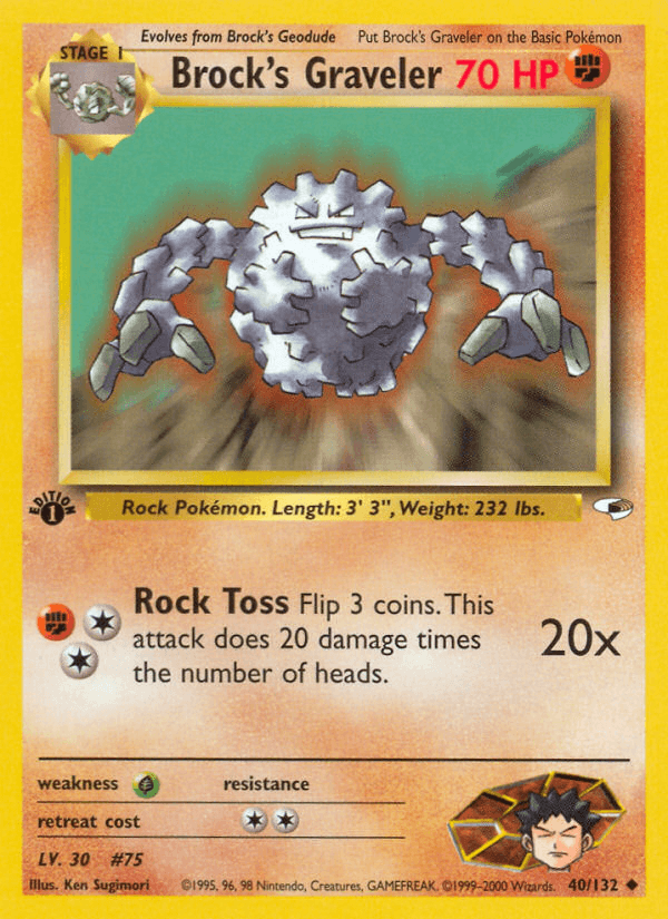 Brock's Graveler (40/132) [Gym Heroes 1st Edition] (Online Only)