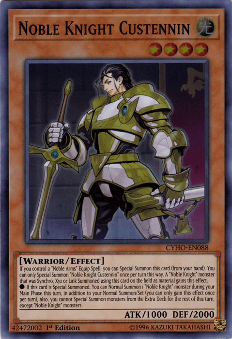 Noble Knight Custennin [CYHO-EN088] Super Rare (ONLINE ORDER ONLY)