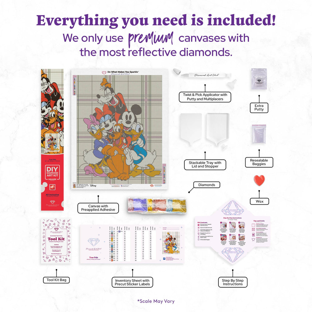 Diamond Art Club – True Pals Licensed Disney Diamond Painting (Square Drill, 22" x 28") (ONLINE ORDER ONLY)