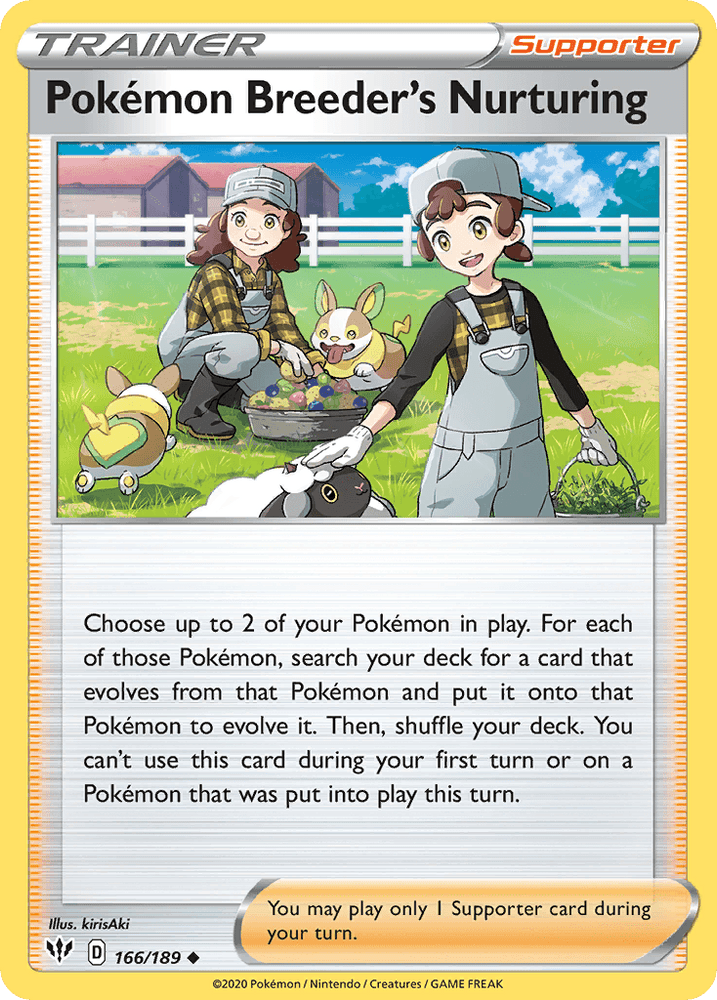 Pokemon Breeder's Nurturing (166/189) [Sword & Shield: Darkness Ablaze] (Online Only)