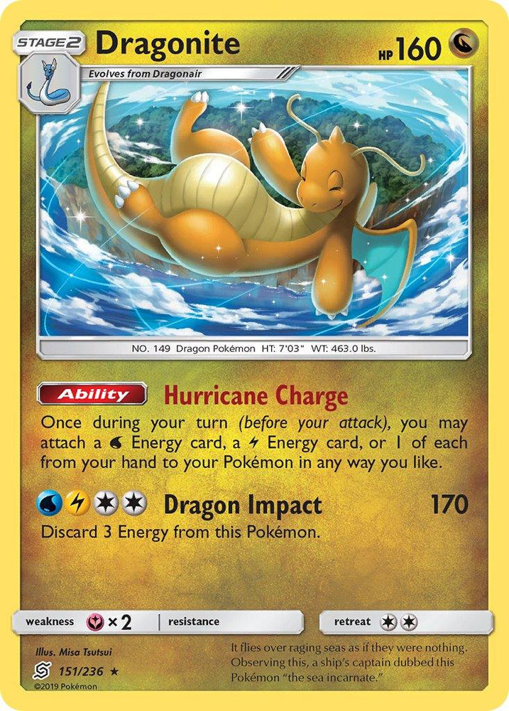 Dragonite (151/236) (Cracked Ice Holo) (Theme Deck Exclusives) [Sun & Moon: Unified Minds] (Online Only)