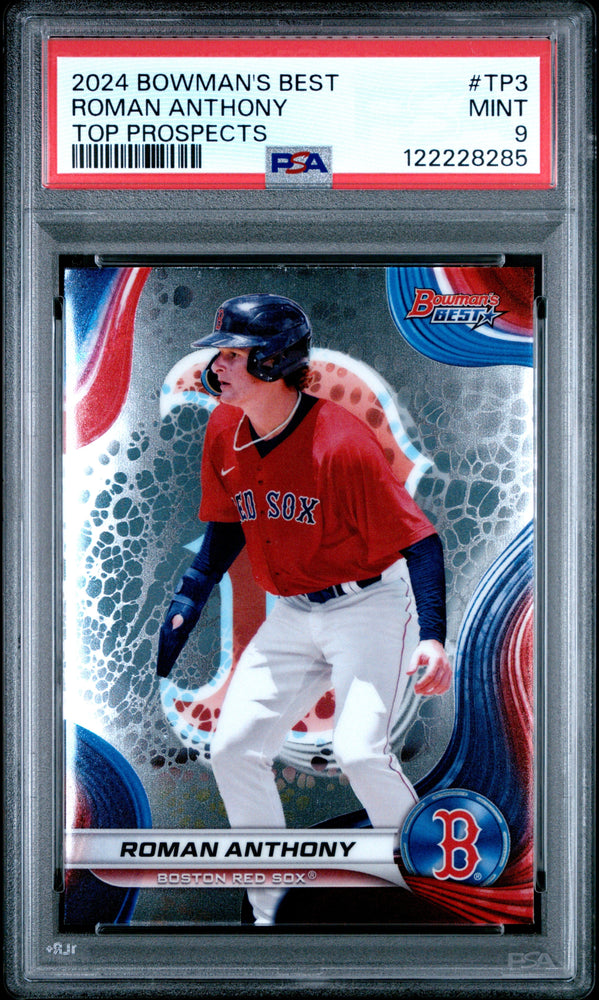 Graded 2024 Topps Bowmans Best Roman Anthony #TP3 Top Prospects Rookie RC Baseball Card PSA 9 Mint (ONLINE ORDER ONLY)