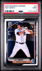 Graded 2024 Topps Bowman Chrome Colt Keith #34 Rookie RC Baseball Card PSA 9 Mint (ONLINE ORDER ONLY)