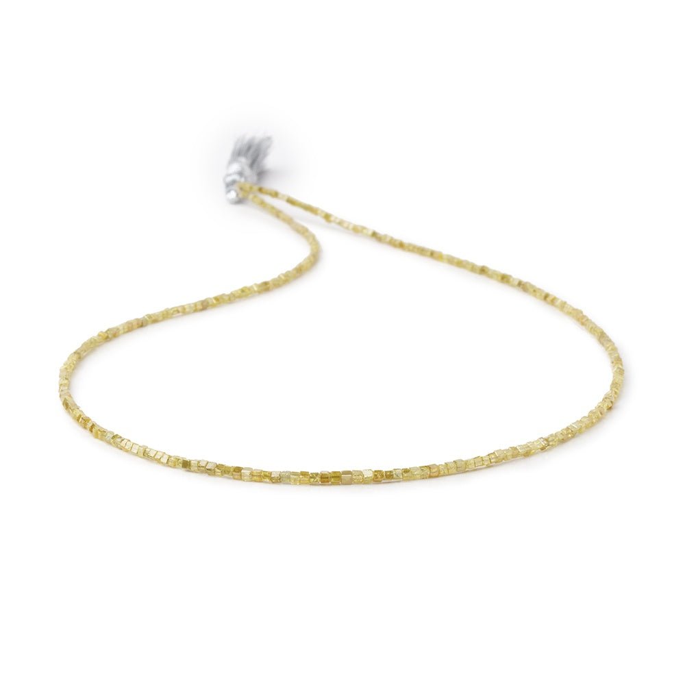 1-1.5mm Canary Yellow Diamond Cube Beads 16 inch 315 pieces (ONLINE ORDER ONLY)