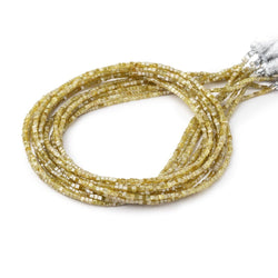1-1.5mm Canary Yellow Diamond Cube Beads 16 inch 315 pieces (ONLINE ORDER ONLY)