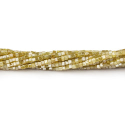 1-1.5mm Canary Yellow Diamond Cube Beads 16 inch 315 pieces (ONLINE ORDER ONLY)