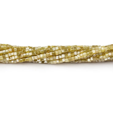 1-1.5mm Canary Yellow Diamond Cube Beads 16 inch 315 pieces (ONLINE ORDER ONLY)
