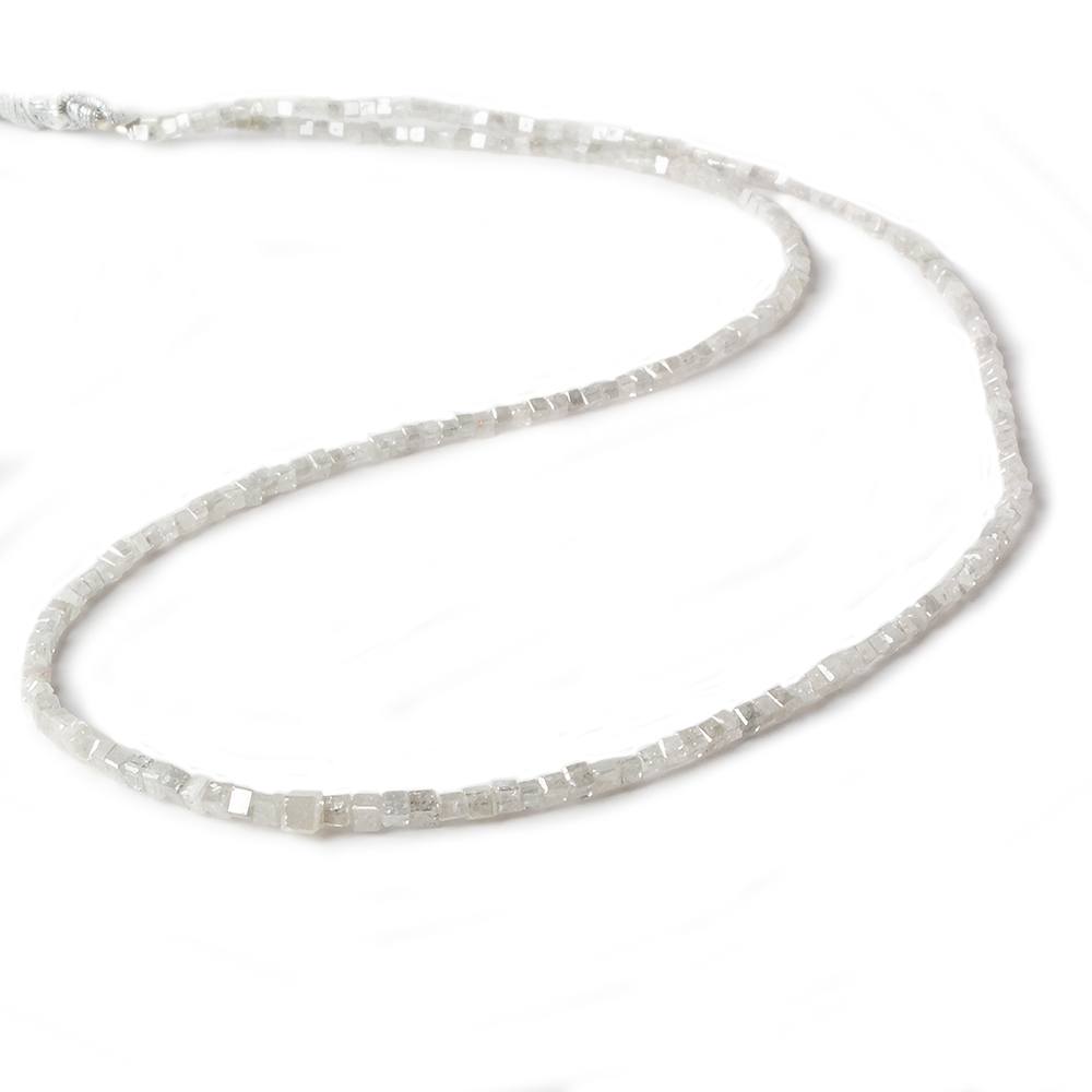 1-2mm White Diamond Unfaceted Cube Beads 14 inch 295 pieces (ONLINE ORDER ONLY)