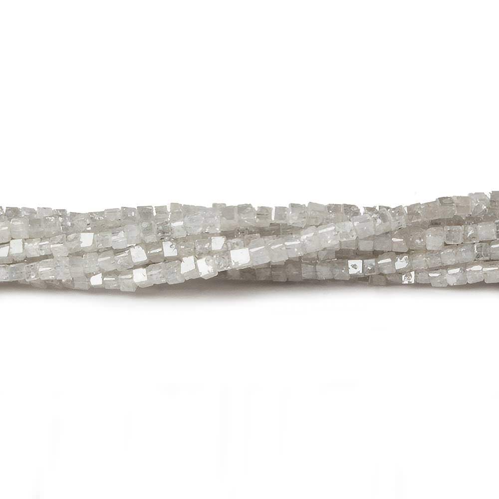 1-2mm White Diamond Unfaceted Cube Beads 14 inch 295 pieces (ONLINE ORDER ONLY)