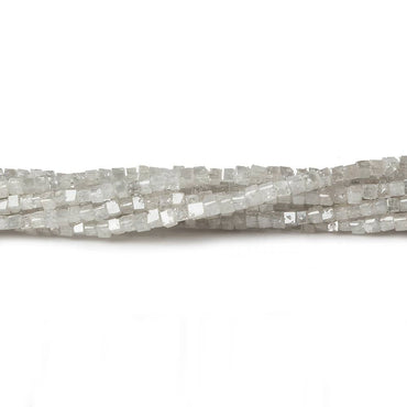 1-2mm White Diamond Unfaceted Cube Beads 14 inch 295 pieces (ONLINE ORDER ONLY)