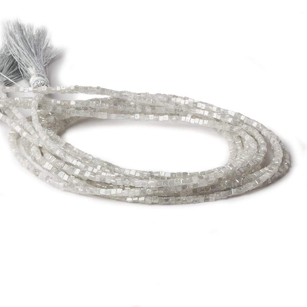 1-2mm White Diamond Unfaceted Cube Beads 14 inch 295 pieces (ONLINE ORDER ONLY)