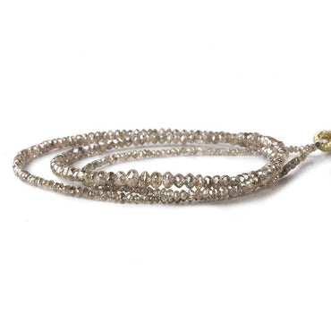 1-3mm Champagne Diamond Faceted Rondelle Beads 16 inch 310 pieces (ONLINE ORDER ONLY)