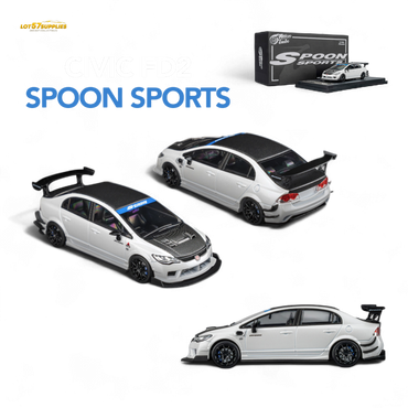(Pre-Order) Microturbo Honda Civic Type R FD2 Spoon Sports - Metallic White 1:64 (Online Order Only)