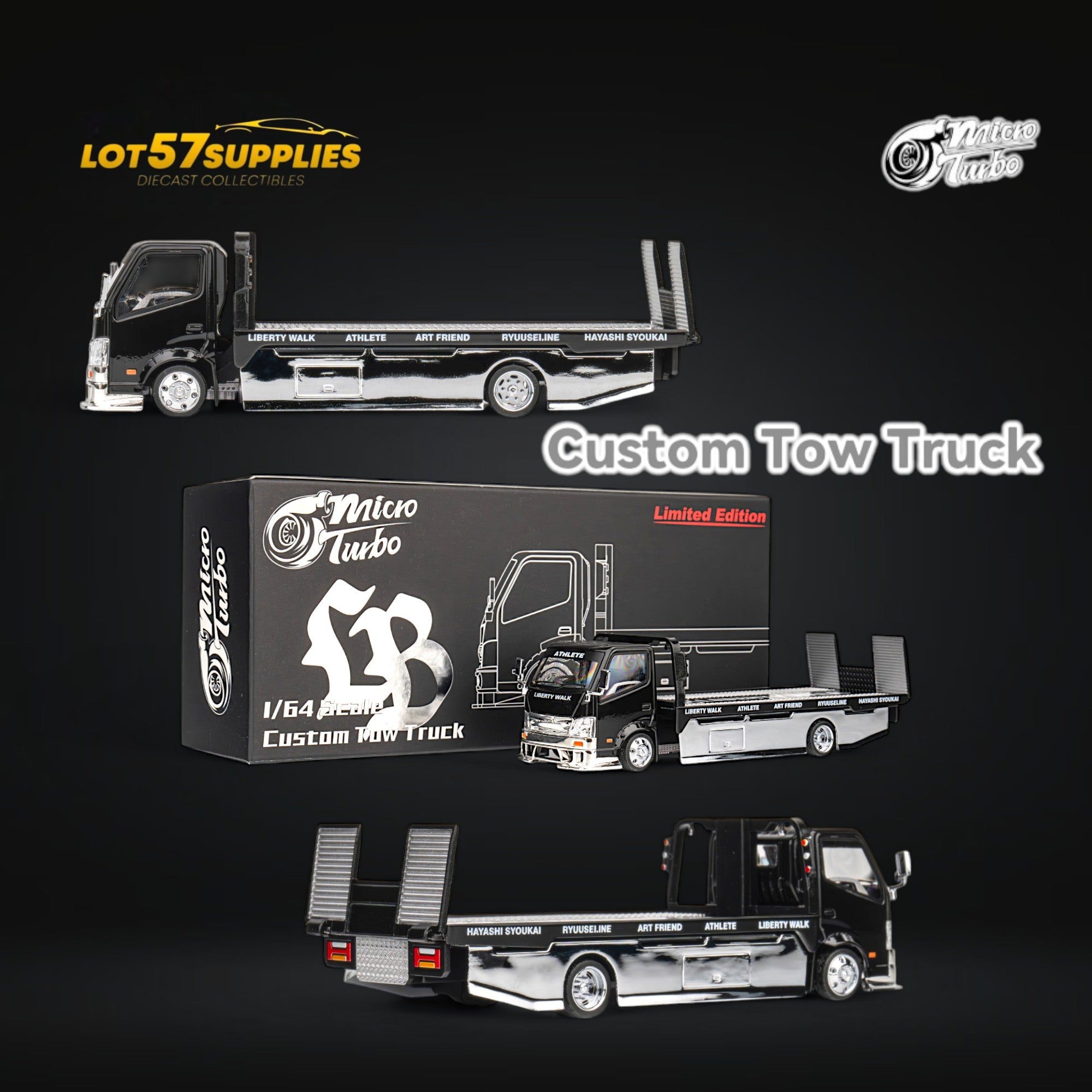 MicroTurbo HINO 300 Custom Flatbed Truck AIT Limited Edition Flatbed 1:64 (ONLINE ORDER ONLY)