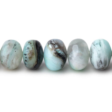 10-10.5mm Blue Peruvian Opal Plain Rondelle Beads 16 inch 54 pieces (ONLINE ORDER ONLY)