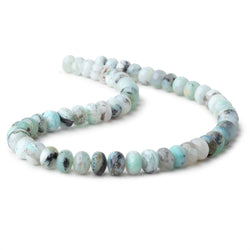 10-10.5mm Blue Peruvian Opal Plain Rondelle Beads 16 inch 54 pieces (ONLINE ORDER ONLY)