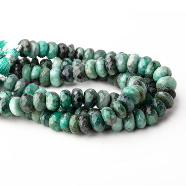 10-10.5mm Brazilian Emerald Faceted Rondelle Beads 7.5 inch 32 pieces (ONLINE ORDER ONLY)