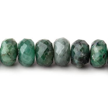 10-10.5mm Brazilian Emerald Faceted Rondelle Beads 7.5 inch 32 pieces (ONLINE ORDER ONLY)