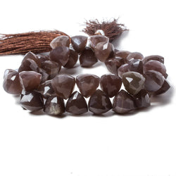 10-10.5mm Chocolate Moonstone top drilled faceted trillion beads 8 inch 43 pcs (ONLINE ORDER ONLY)