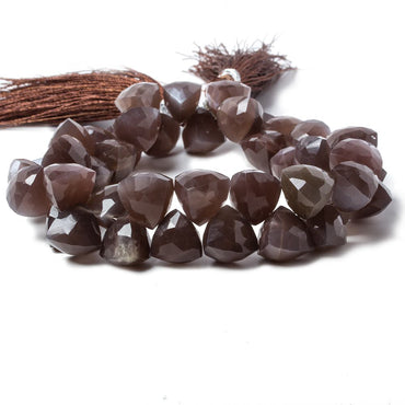 10-10.5mm Chocolate Moonstone top drilled faceted trillion beads 8 inch 43 pcs (ONLINE ORDER ONLY)