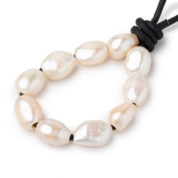 10-10.5mm Cream Large Hole Baroque Pearls Set of 10 (ONLINE ORDER ONLY)