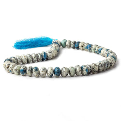 10-10.5mm K2 Azurite Granite "K2 Jasper" plain rondelles 16 inch 58 beads (ONLINE ORDER ONLY)