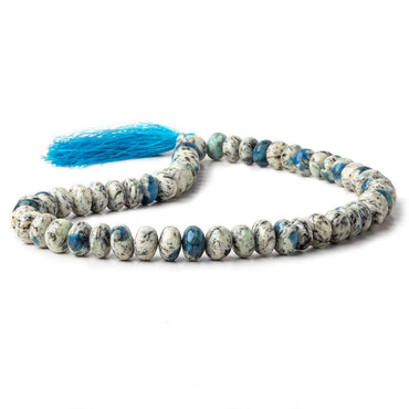 10-10.5mm K2 Azurite Granite "K2 Jasper" plain rondelles 16 inch 58 beads (ONLINE ORDER ONLY)