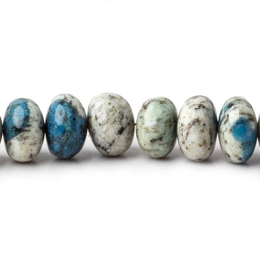 10-10.5mm K2 Azurite Granite "K2 Jasper" plain rondelles 16 inch 58 beads (ONLINE ORDER ONLY)