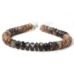 10-10.5mm Multi Color Moonstone faceted rondelle beads 10 inch 43 pieces A (ONLINE ORDER ONLY)
