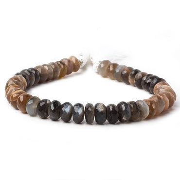 10-10.5mm Multi Color Moonstone faceted rondelle beads 10 inch 43 pieces A (ONLINE ORDER ONLY)