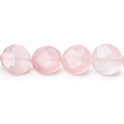 10-10.5mm Rose Quartz Faceted Coin Beads 8 inch 20 pieces (ONLINE ORDER ONLY)