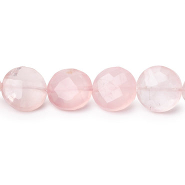 10-10.5mm Rose Quartz Faceted Coin Beads 8 inch 20 pieces (ONLINE ORDER ONLY)