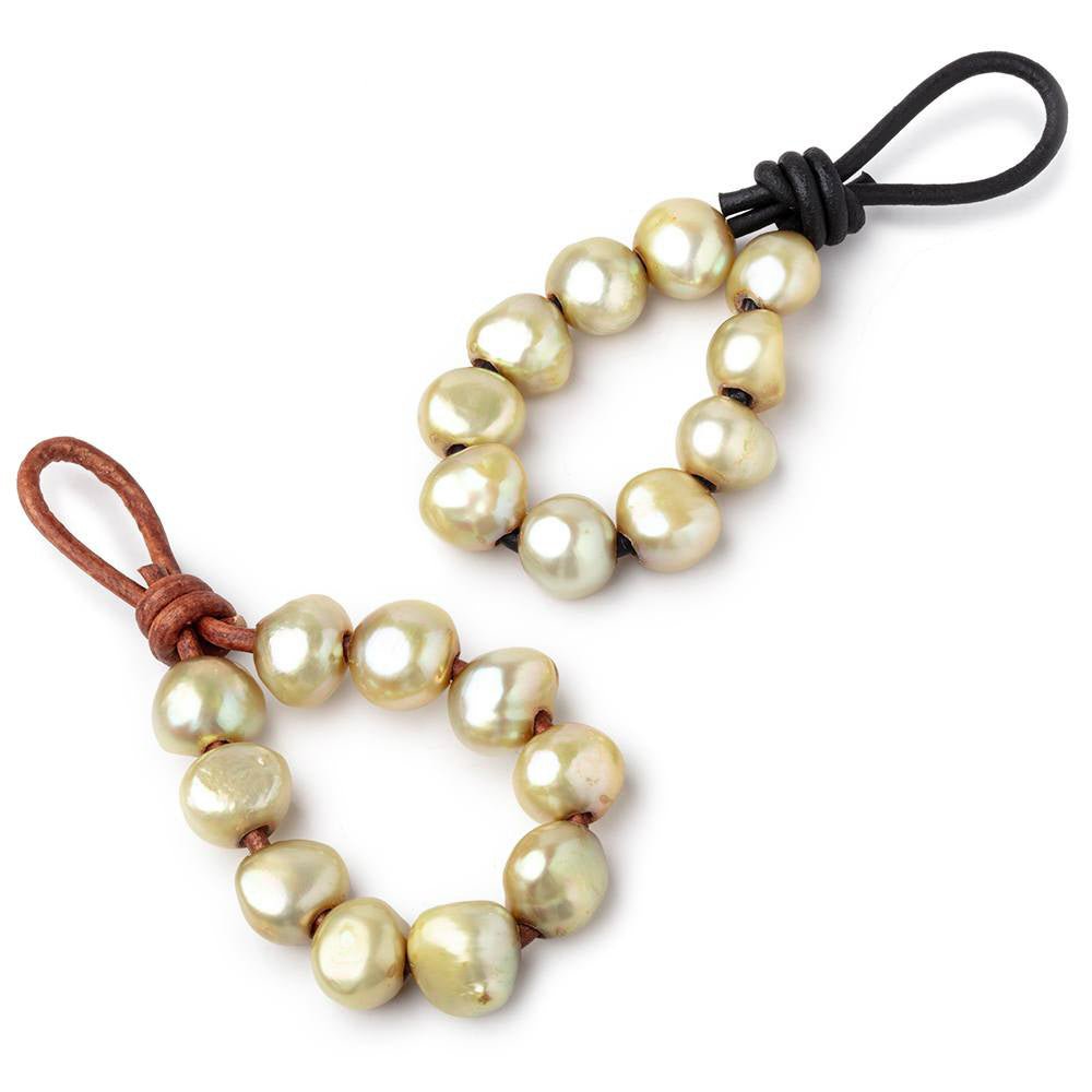 10-11.5mm Lemon Grass Large Hole Baroque Pearls Set of 11 (ONLINE ORDER ONLY)