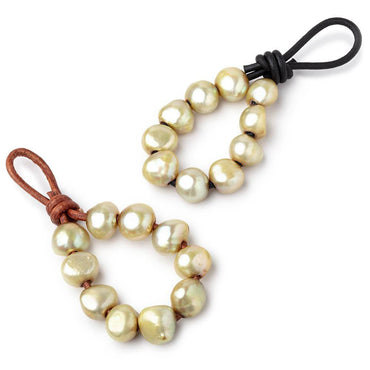 10-11.5mm Lemon Grass Large Hole Baroque Pearls Set of 11 (ONLINE ORDER ONLY)