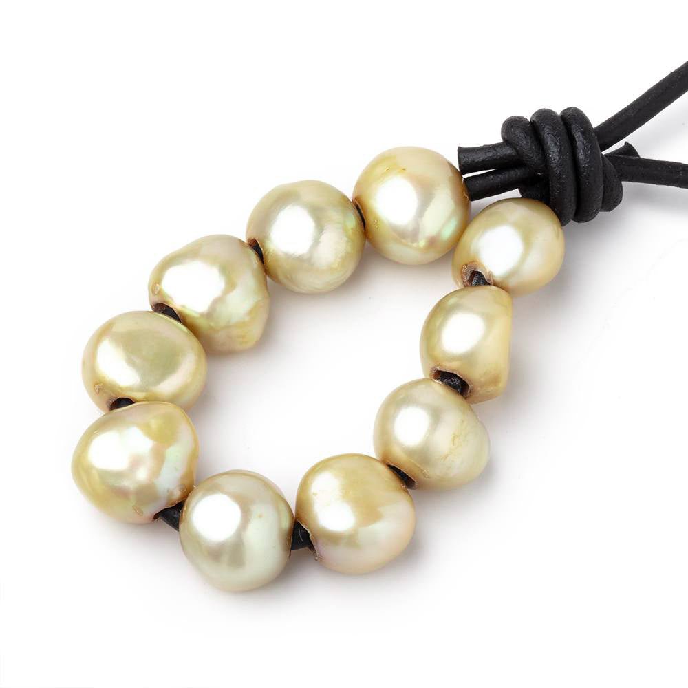 10-11.5mm Lemon Grass Large Hole Baroque Pearls Set of 11 (ONLINE ORDER ONLY)