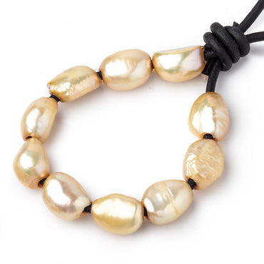 10-11.5mm Lemon Grass Large Hole Baroque Set of 10 Pearls (ONLINE ORDER ONLY)