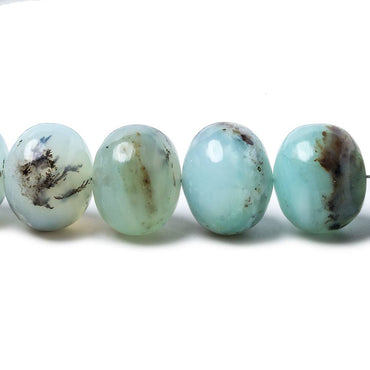 10-11mm Blue Peruvian Opal plain rondelle beads 16 inch 50 pieces AA (ONLINE ORDER ONLY)