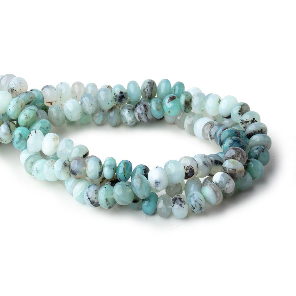 10-11mm Blue Peruvian Opal Plain Rondelle Beads 16 inch 57 pieces (ONLINE ORDER ONLY)