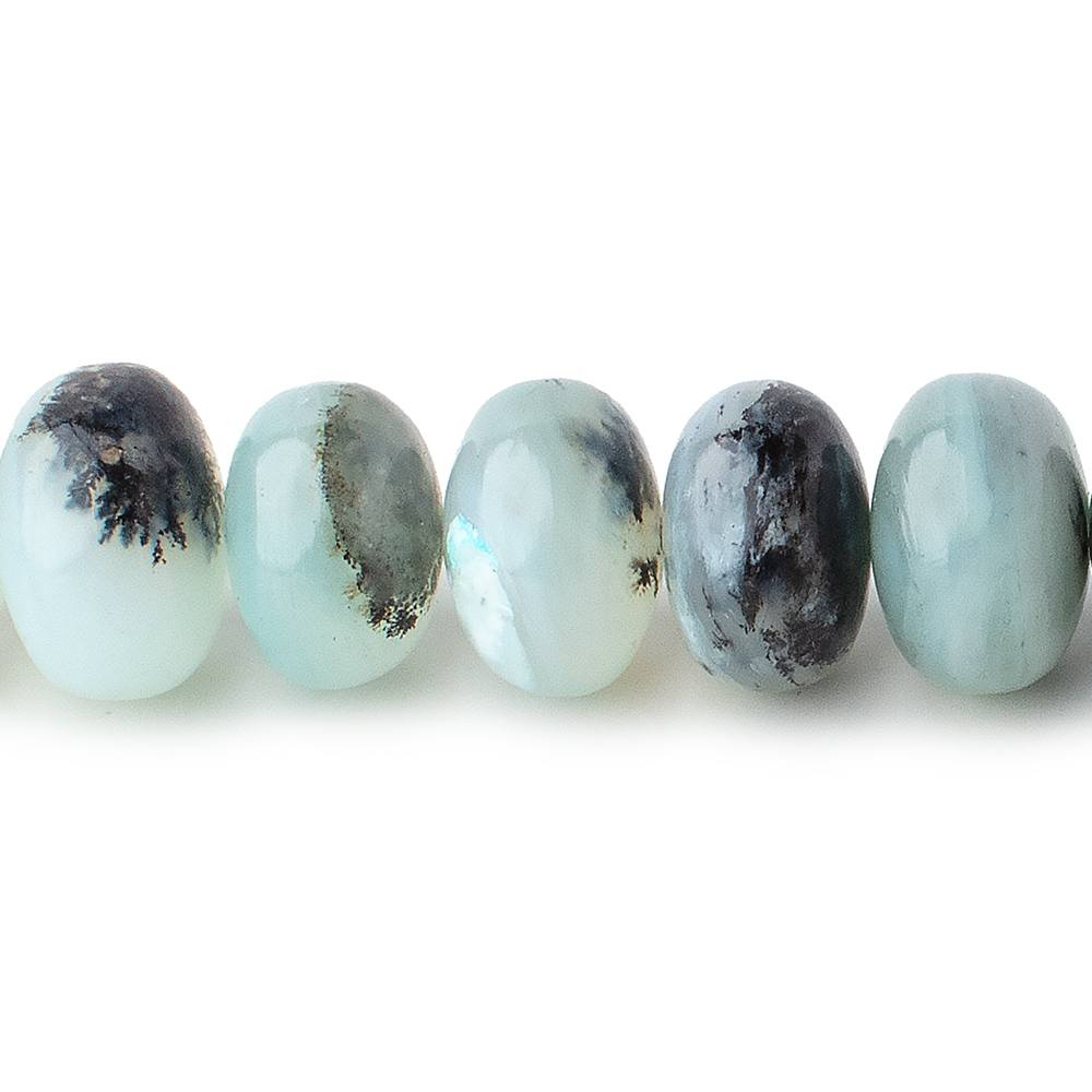 10-11mm Blue Peruvian Opal Plain Rondelle Beads 16 inch 57 pieces (ONLINE ORDER ONLY)