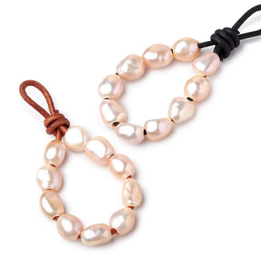 10-11mm Blush Salmon Large Hole Baroque Pearls Set of 10 (ONLINE ORDER ONLY)